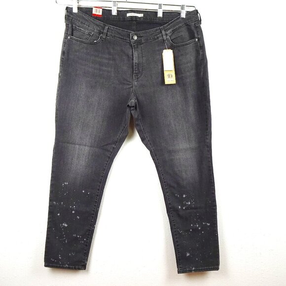 Levi's 711 Skinny Jeans Women's Plus Size 24W Gray Stretch Denim - Picture 1 of 12